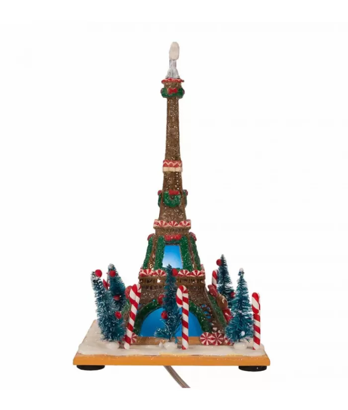 Store Gingerbread Eiffel Tower 10" Led Miscellaneous