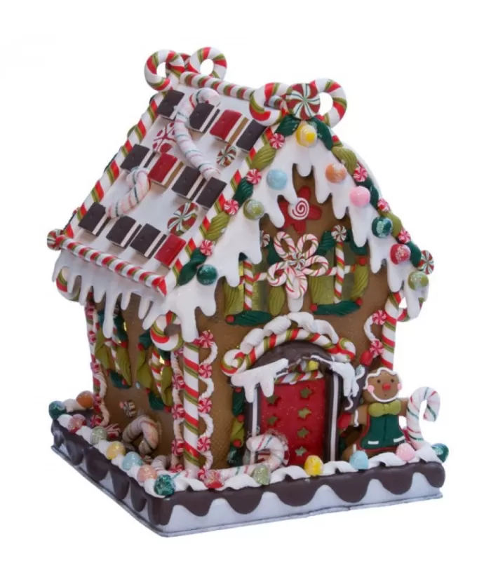 Boutique de Noël Ginger Bread & Candy Shoppe*Gingerbread House 8" Led