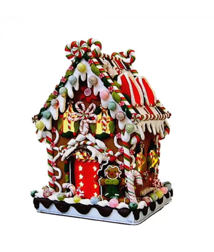 Boutique de Noël Ginger Bread & Candy Shoppe*Gingerbread House 8" Led