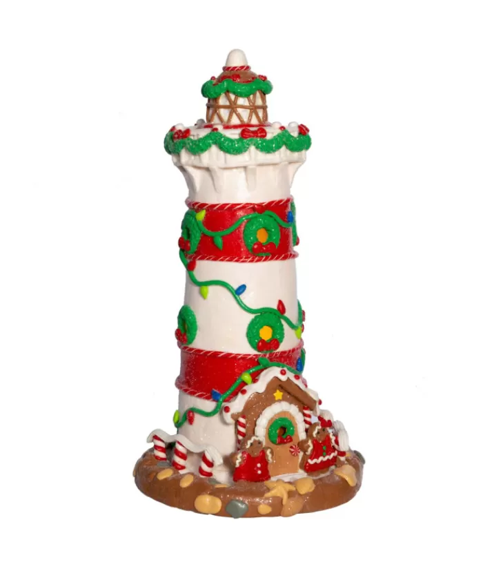 Clearance Gingerbread Lighthouse 13.5" Led Miscellaneous