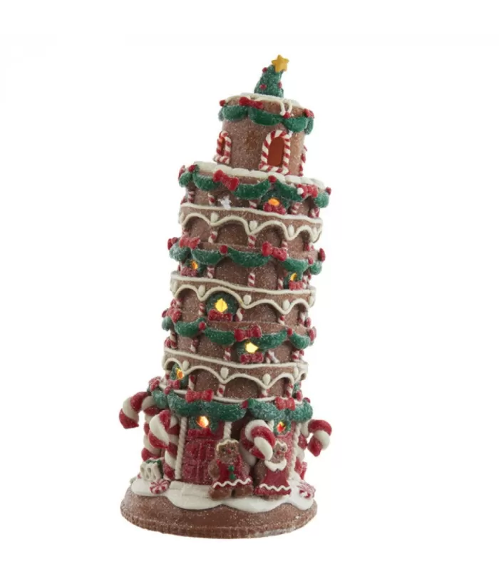 Boutique de Noël Usb & Led*Gingerbread Tower Of Pisa 10" Led