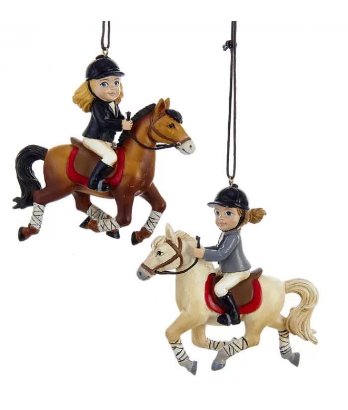 Cheap Girl On White Horse Ornament Sports