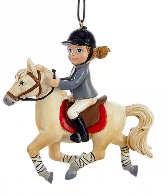 Cheap Girl On White Horse Ornament Sports