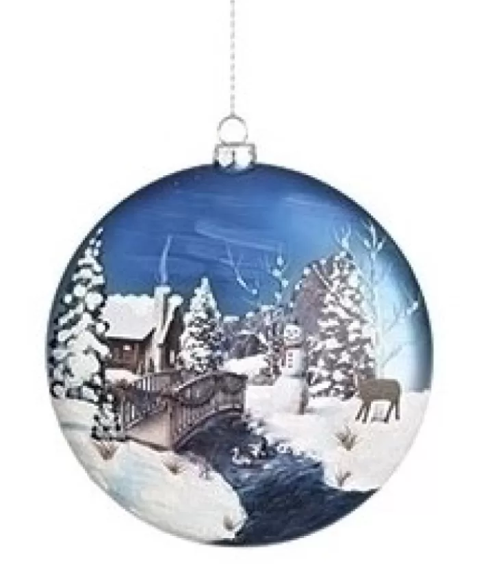 Outlet Glass Disk Ornament Snowmen