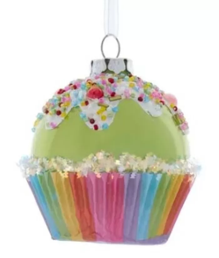 Boutique de Noël Mom'S Kitchen & Bakery*Glass Green Cupcake Ornament