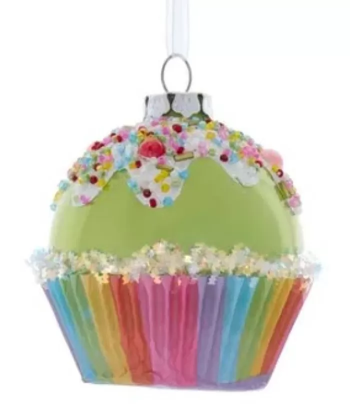 Hot Glass Green Cupcake Ornament Foody & Drinks