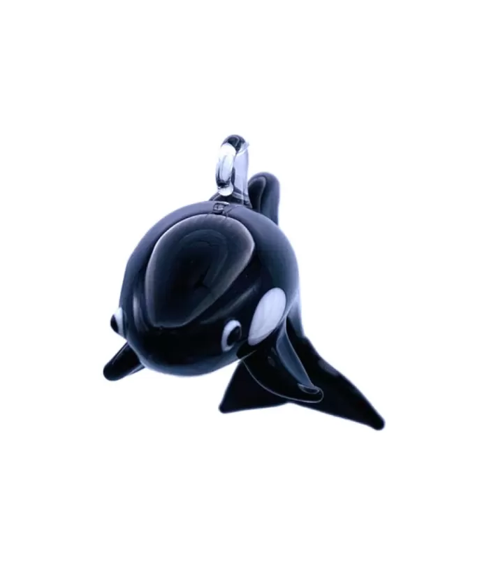 Boutique de Noël Under The Sea*Glass Orca Whale Ornament