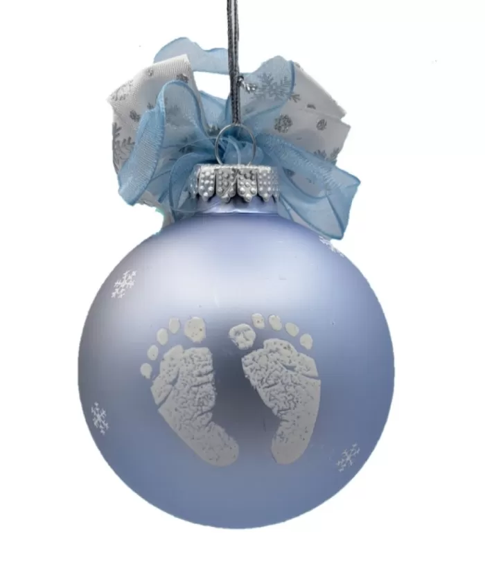 Boutique de Noël Family & Friends*Glass Ornament, Baby`S First Christmas, 2023, Blue With Ribbons.