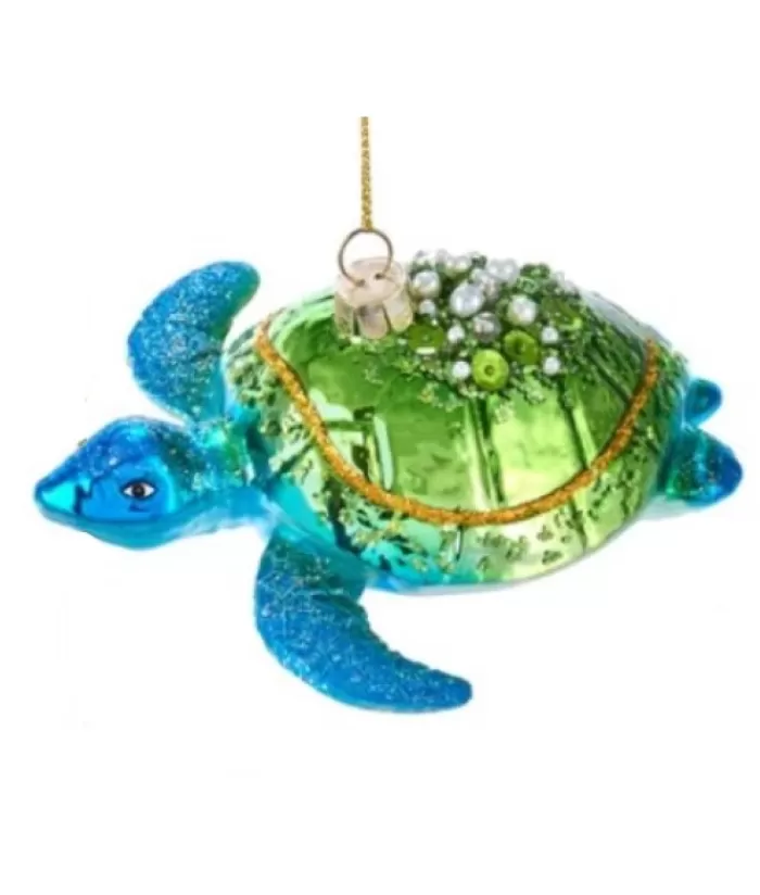 Outlet Glass Ornament, Blue/Grn Sea Turtle Ocean