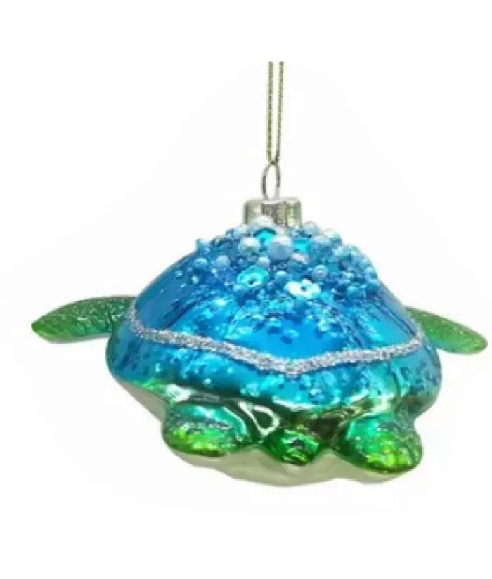 Sale Glass Ornament, Blue/Grn Sea Turtle Ocean