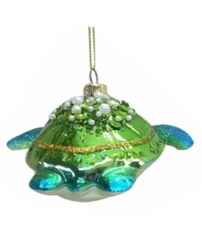 Outlet Glass Ornament, Blue/Grn Sea Turtle Ocean