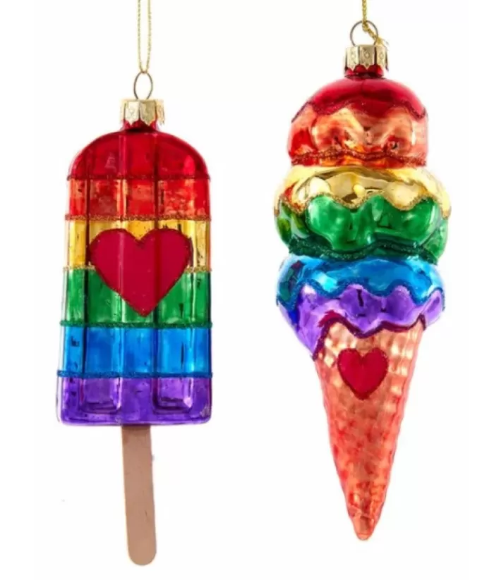 Boutique de Noël Mom'S Kitchen & Bakery*Glass Ornament, Gay Pride Icicle