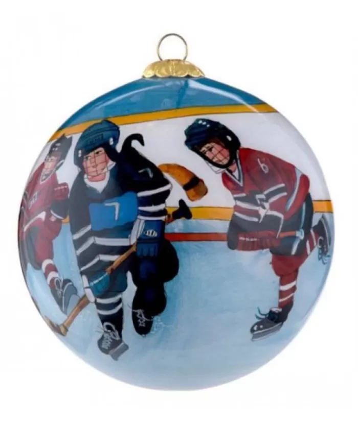 New Glass Ornament, Painted, Junior Hockey Hobbies & Professions