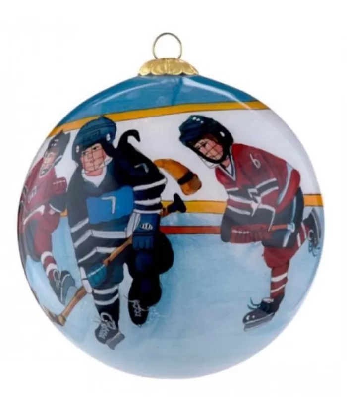 Boutique de Noël Family & Friends*Glass Ornament, Painted, Junior Hockey