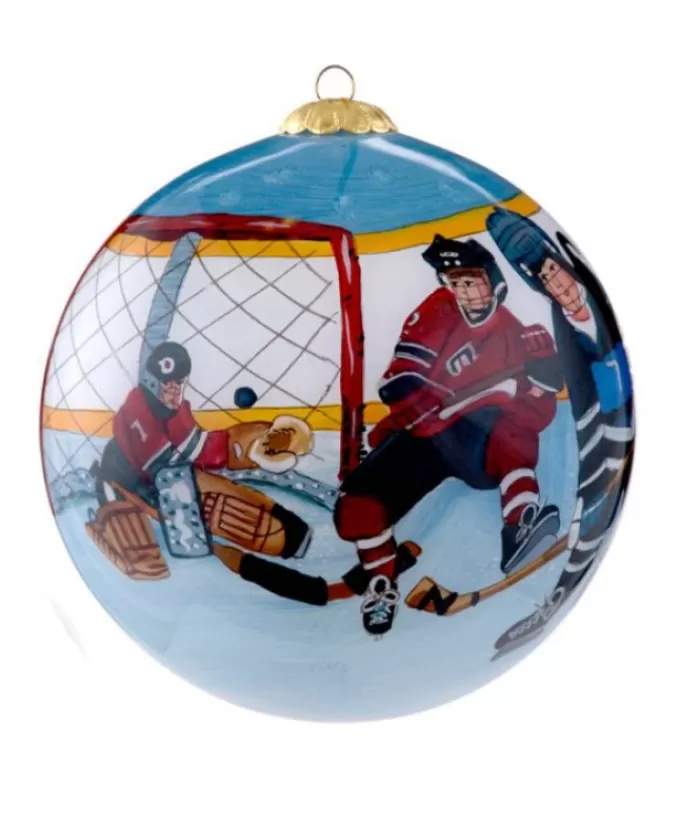 New Glass Ornament, Painted, Junior Hockey Sports