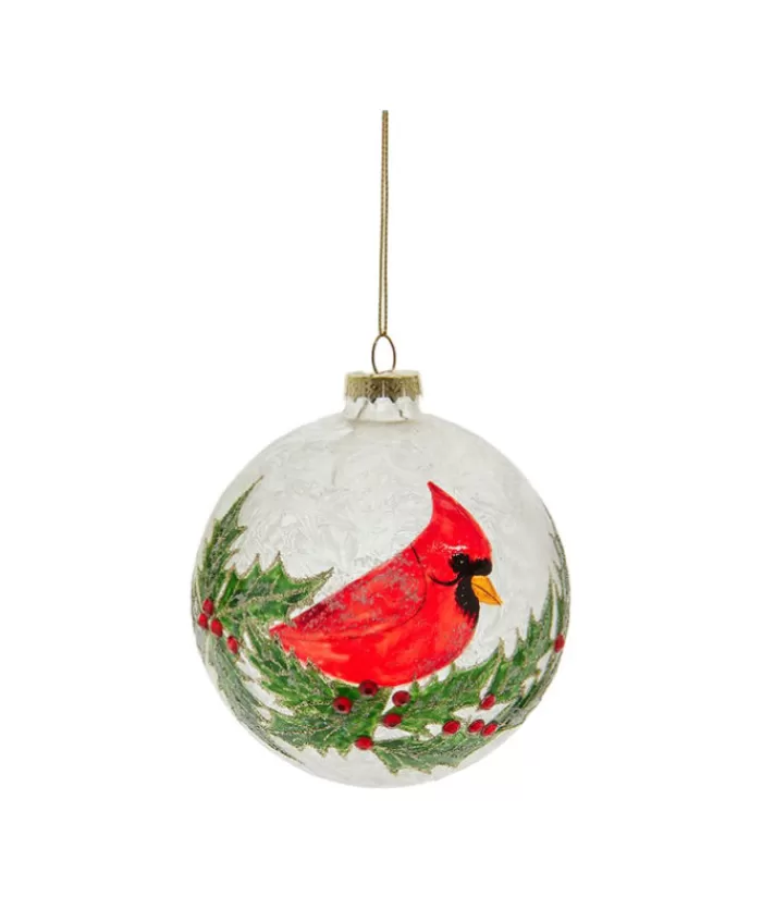 Store Glass Ornament, With Cardinal Animals