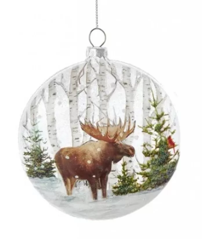 Discount Glass Ornament With Moose Animals