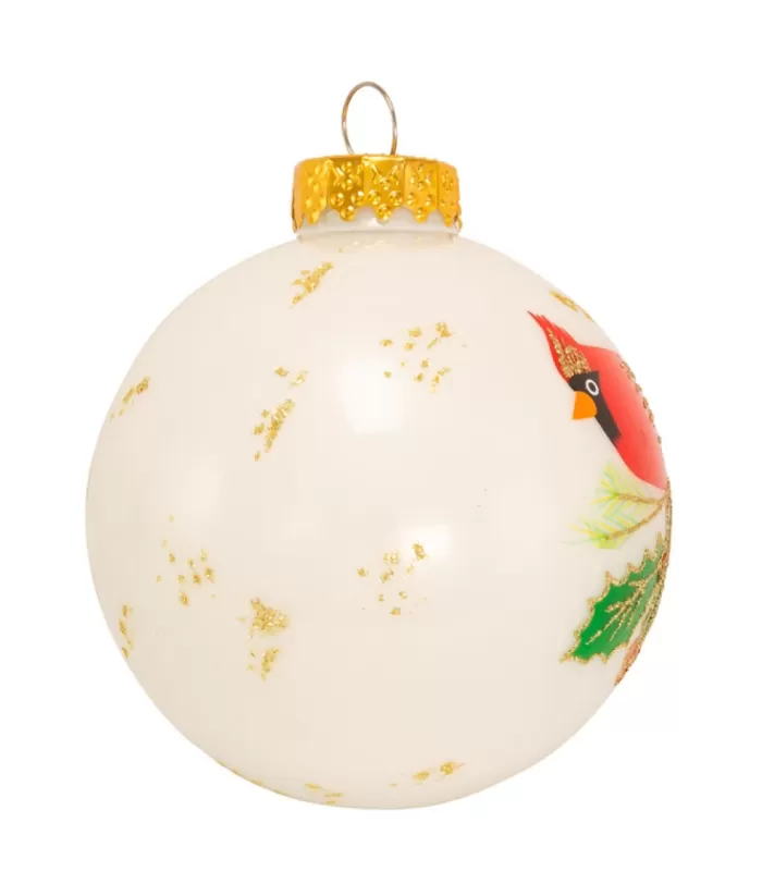 Boutique de Noël Christmas Classics*Glass Ornament With Red Cardinal Decoration, 80Mm, 6 Per Box
