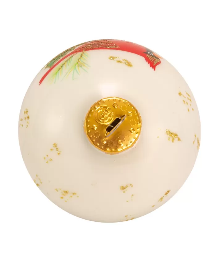 Boutique de Noël Christmas Classics*Glass Ornament With Red Cardinal Decoration, 80Mm, 6 Per Box