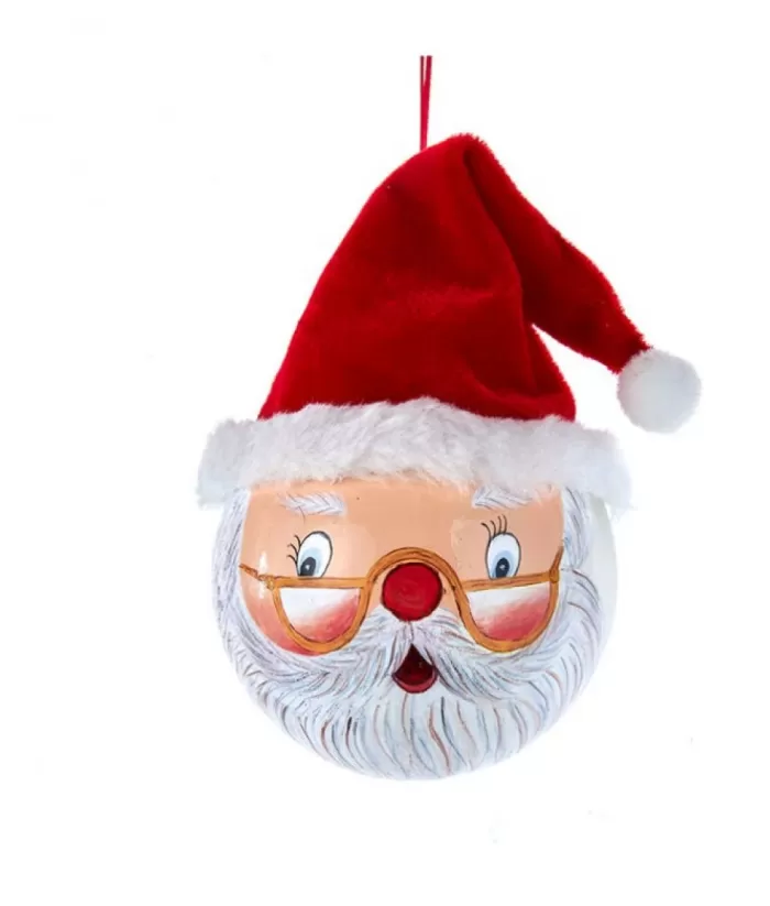 Boutique de Noël Rustic*Glass Painted Santa Ornament, 100Mm