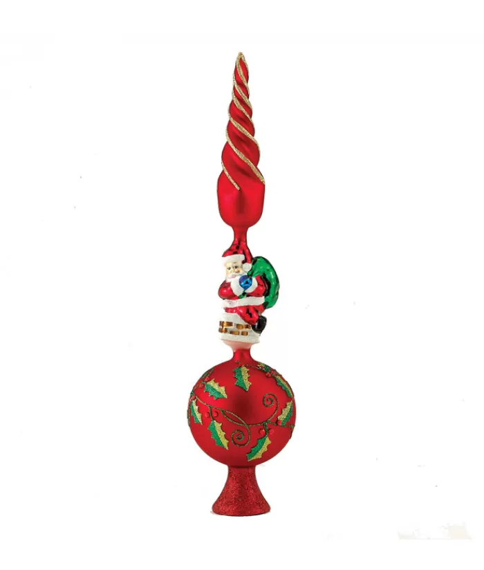 Shop Glass Santa Treetrop Star & Tree Topper