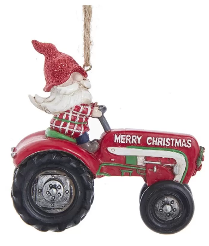 Store Gnome Riding Tractor Ornament Snowflakes & Stars