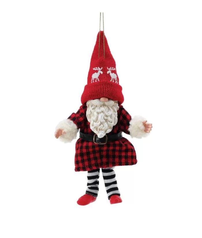 Boutique de Noël Enchanted Forest*Gnome With Moose Hat Ornament