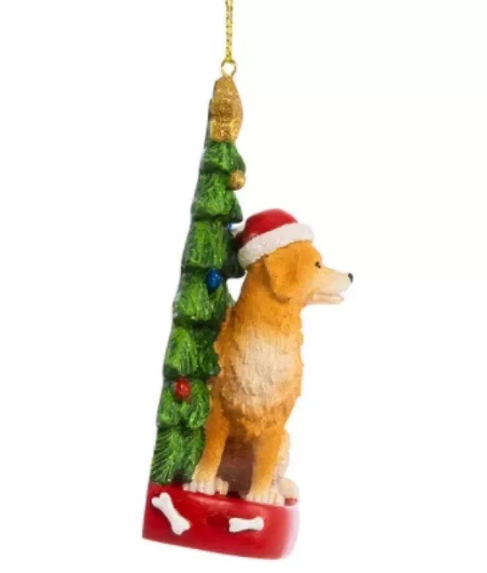 Fashion Golden Retriever Ornament With Christmas Tree Dogs