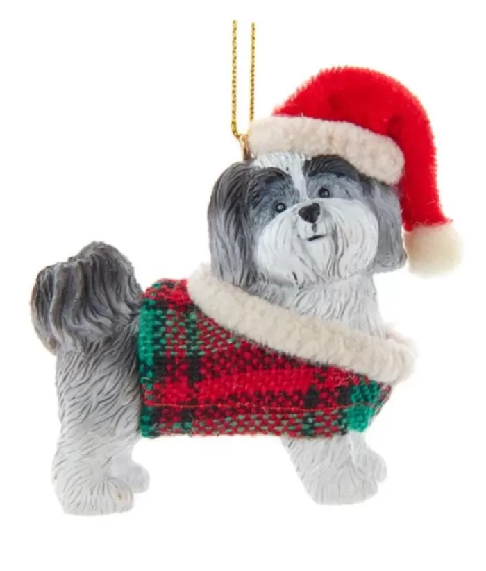 Boutique de Noël Family & Friends*Gray Shih-Tzu Ornament With Coat