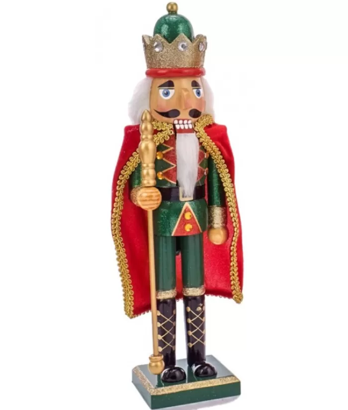 Boutique de Noël Ballet & Nutcrackers*Green Nutcracker With Red Cape 15" Tall