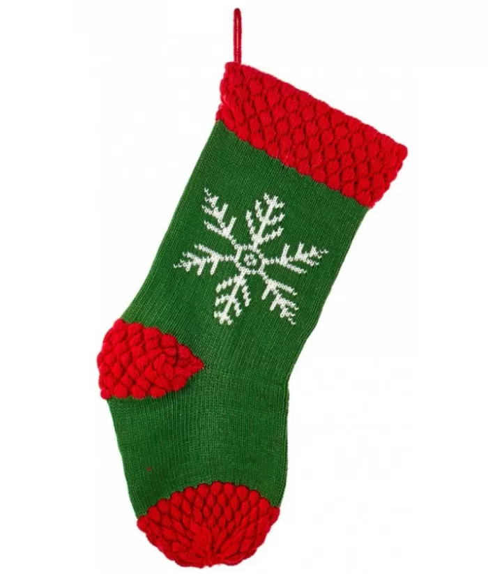 Boutique de Noël Stockings*Green Stocking With Snowflake