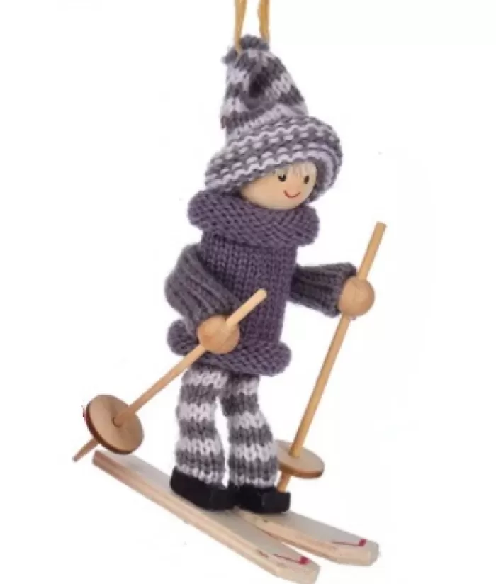 Best Grey Skier Ornament Sports