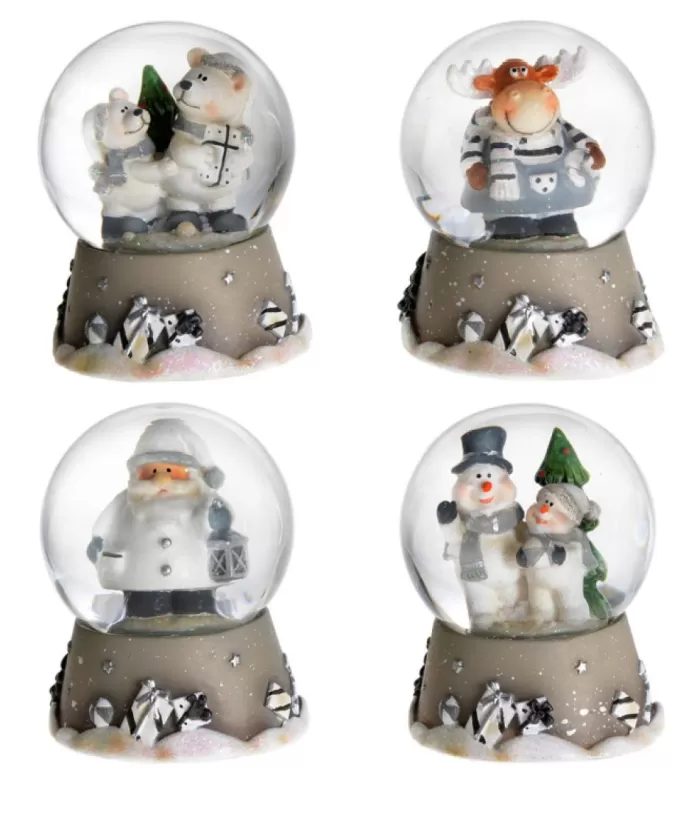 Boutique de Noël Snow Globes*Grey Snowglobe With Moose