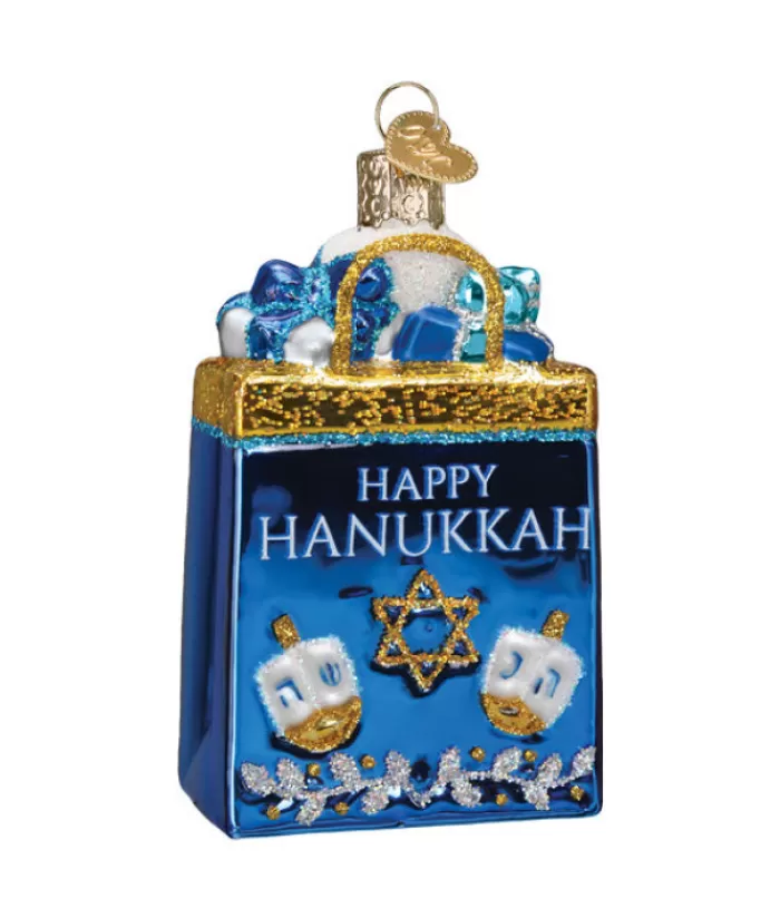 Clearance Happy Hanukkah Glass Ornament Hanukkah