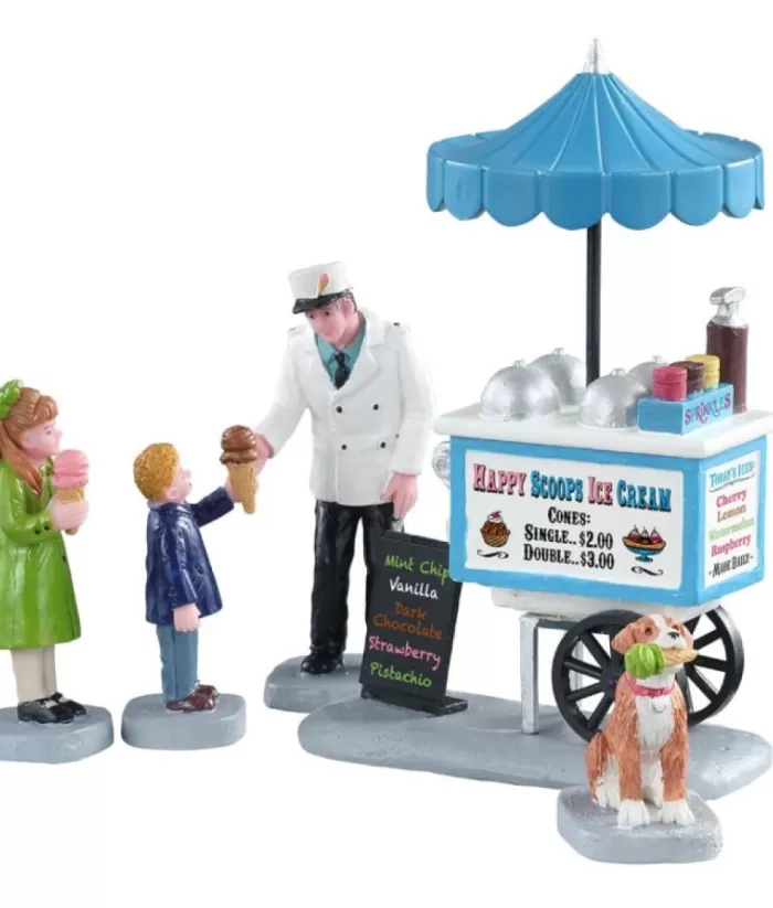 Boutique de Noël Lemax Villages*Happy Scoffs Ice Cream Cart, Set Of 5 Figurines