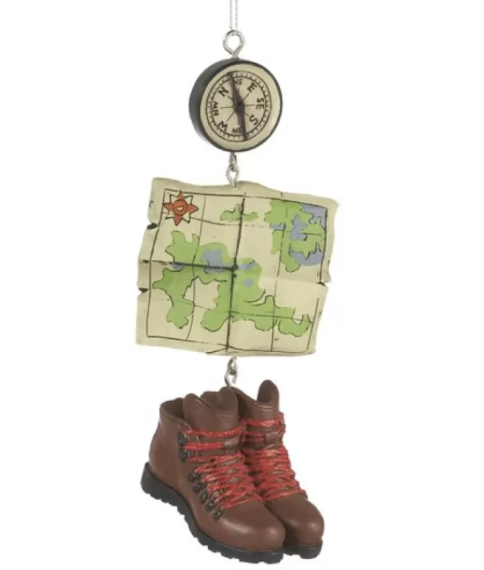 Sale Hikers Ornament, Compass, Map And Boots. Sports