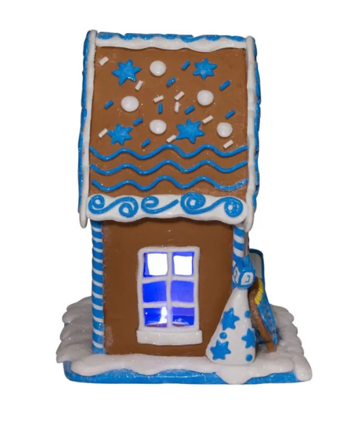 Boutique de Noël Ginger Bread Houses*Home Decoration, Hanukka Home, Measures 7 Inches, Led Illumination