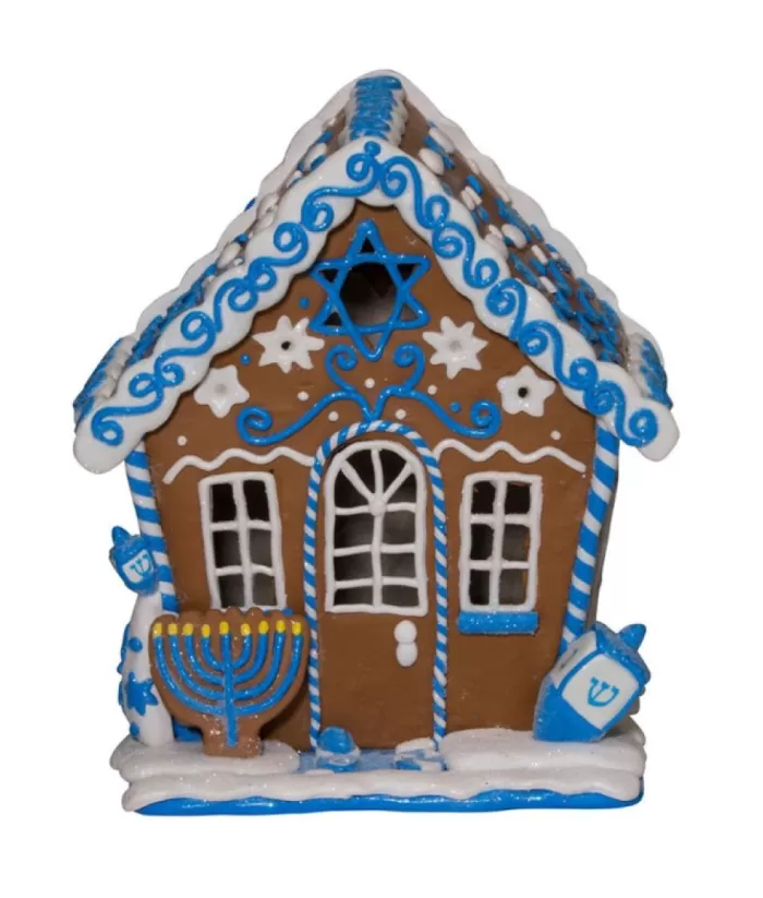Boutique de Noël Ginger Bread Houses*Home Decoration, Hanukka Home, Measures 7 Inches, Led Illumination