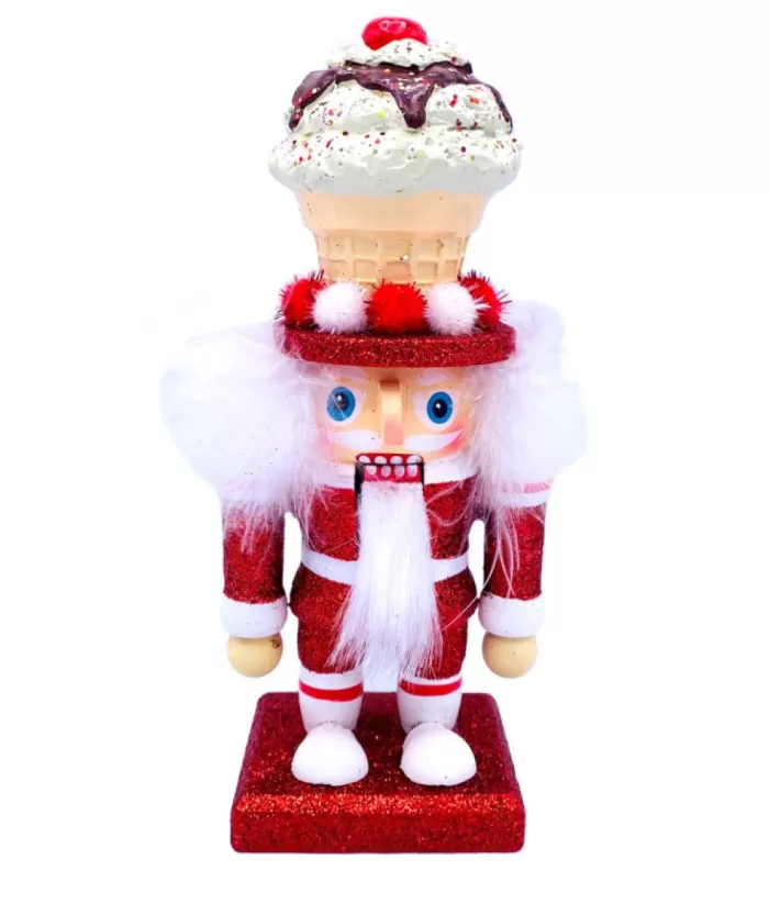 Boutique de Noël Ballet & Nutcrackers*Ice Cream Theme Red Nutcracker, 7.5" Tall