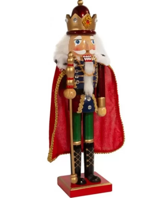 Boutique de Noël Ballet & Nutcrackers*King Nutcracker With Red Cape 15" Tall