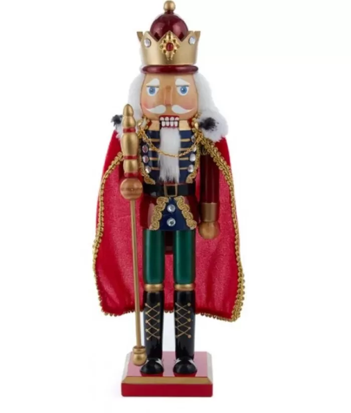 Boutique de Noël Ballet & Nutcrackers*King Nutcracker With Red Cape 15" Tall