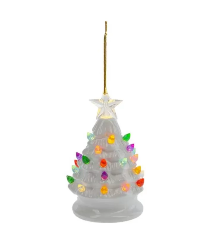 Boutique de Noël Santa'S Workshop*Led White Tree Ceramic Ornament