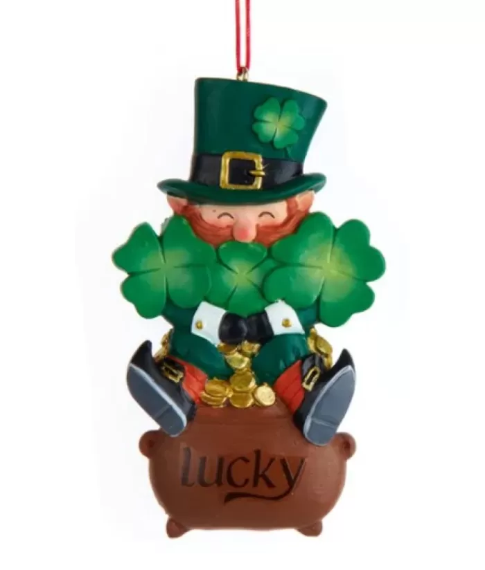 Flash Sale Lucky Leprechaun, Crock O`Gold, Ornament Irish