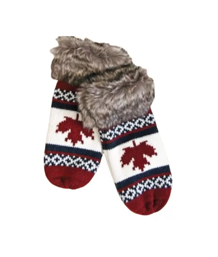 Sale Maple Leaf And Fur Mittens Clothing