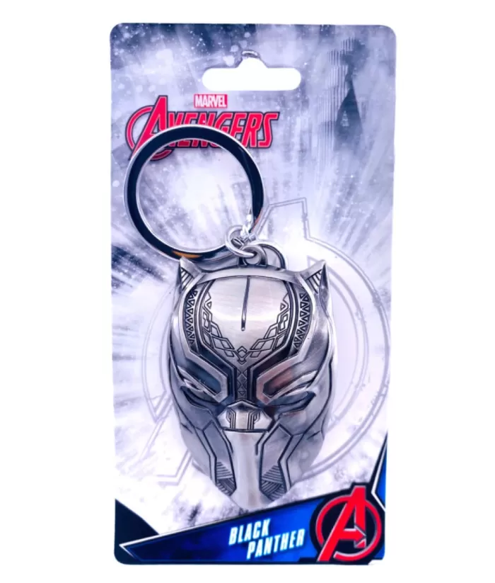 Boutique de Noël Marvel*Marvel Comics Superheroes, Collectible Keyring, Black Panther, In Pewter