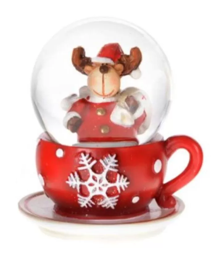 Boutique de Noël Snow Globes*Moose Teacup Snowglobe