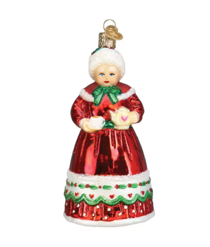 Online Mrs. Claus Glass Ornament, Teapot And Cup In Hand Angels & Santas