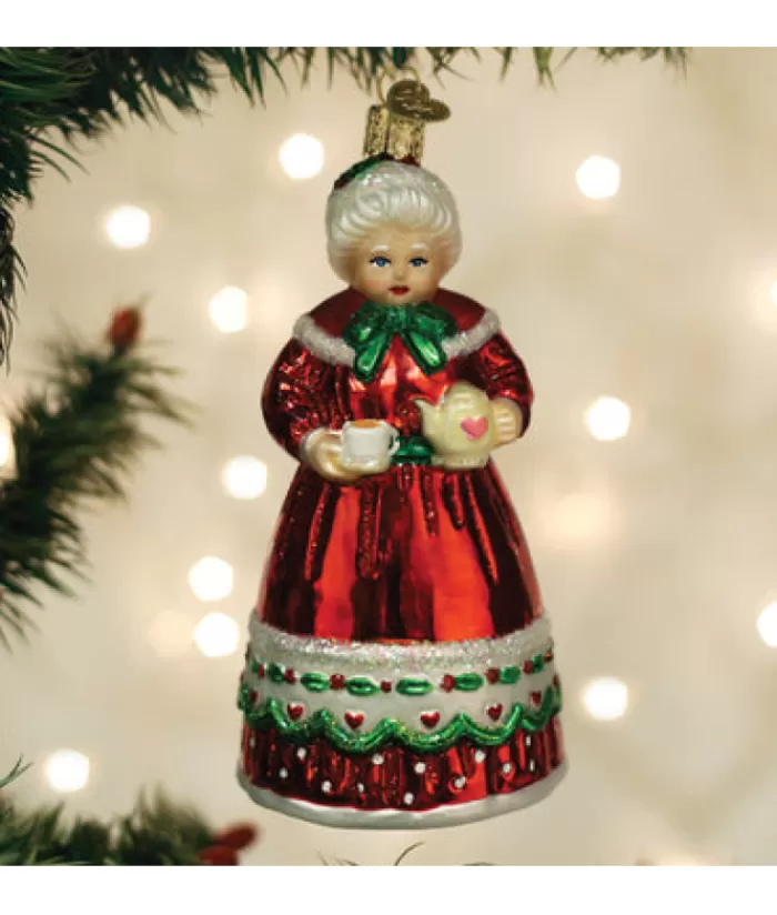 Online Mrs. Claus Glass Ornament, Teapot And Cup In Hand Angels & Santas
