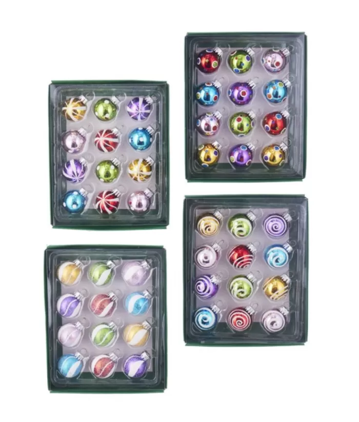 Boutique de Noël Glass Ball Boxes*Multicoloured Glass Ornaments, 25Mm, 12 Per Box