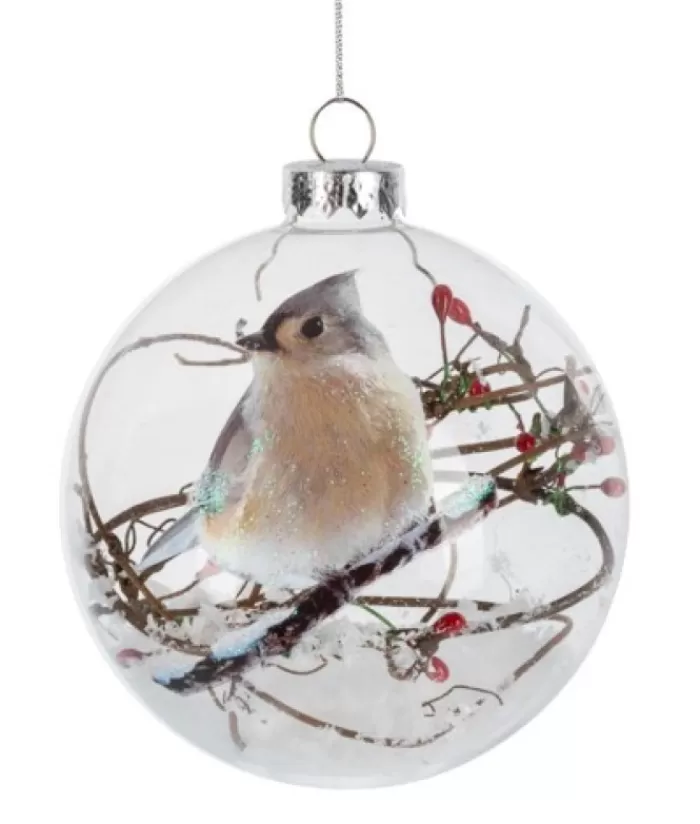 Cheap Ornamant, Glass Ball, Tufted Titmouse Animals